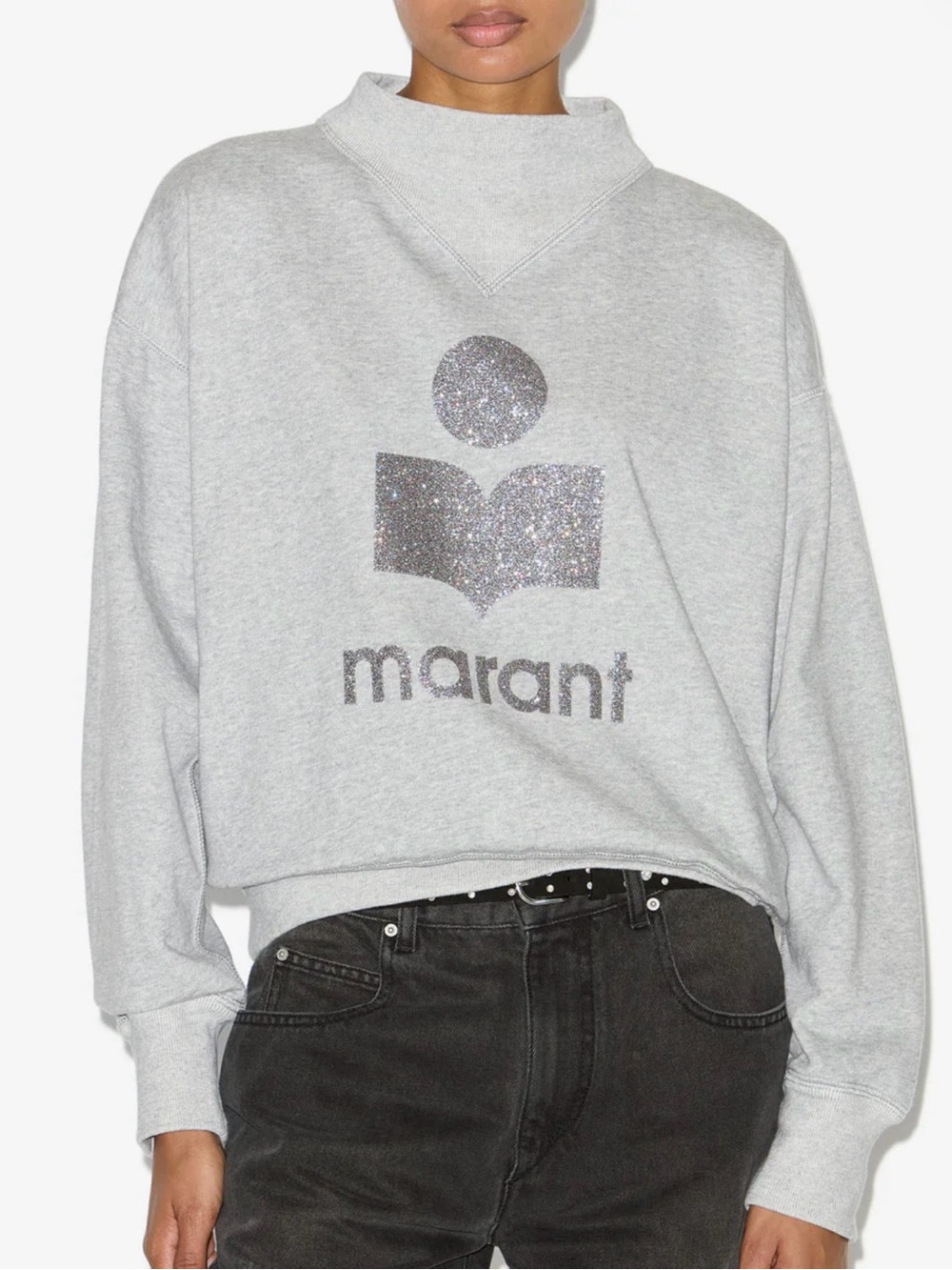 Isabel Marant Glitter Logo Grey Sweatshirt